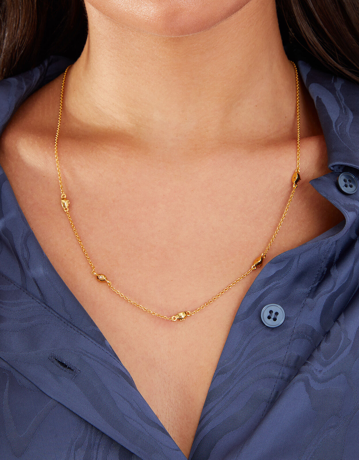 Contemporary Italian 14ct Gold Collar Necklace